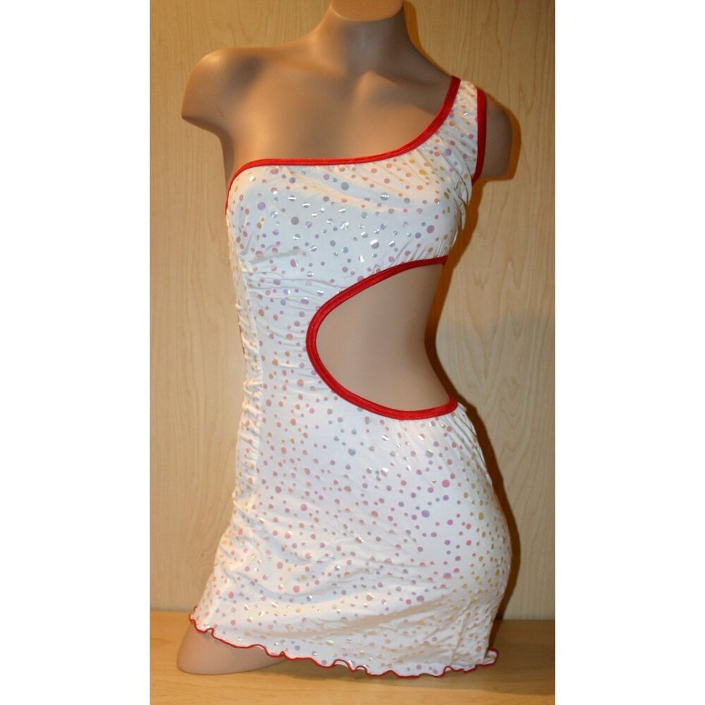 BODYZONE One‎ shoulder mini dress dancewear clubwear stretchy NEW